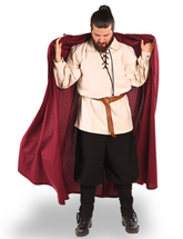 HERO Burgundy - Men's Medieval Viking Hooded Cloak